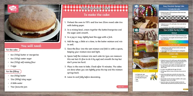 Birthday Cake Recipes | Twinkl Party (teacher made) - Twinkl