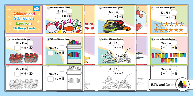 Task　20　Addition　to　Subtraction　and　Grade　First　Cards
