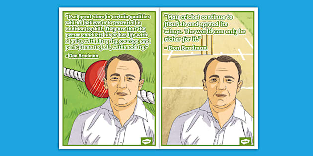 Don Bradman Quotes Display Poster (Teacher-Made) - Twinkl