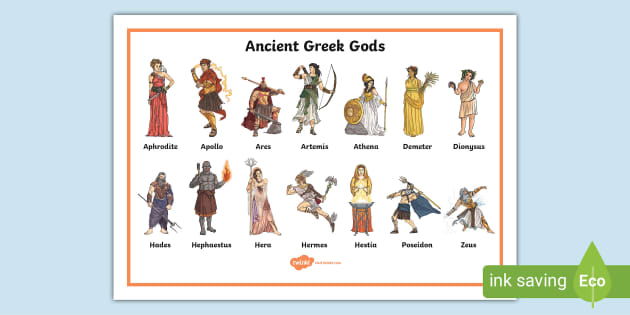 List Of Greek Gods And Goddesses For Kids Word Mat | Twinkl