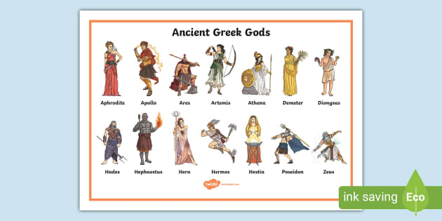 greek gods symbols chart