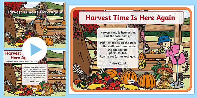 KS1 Harvest Time Is Here Again - Poem Pack - Primary Resources