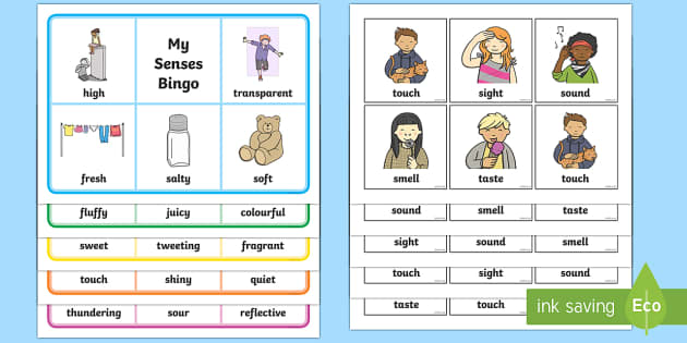 preschool for senses printables 5 hearing, bingo  sight, My Bingo  Senses sound, Smell,