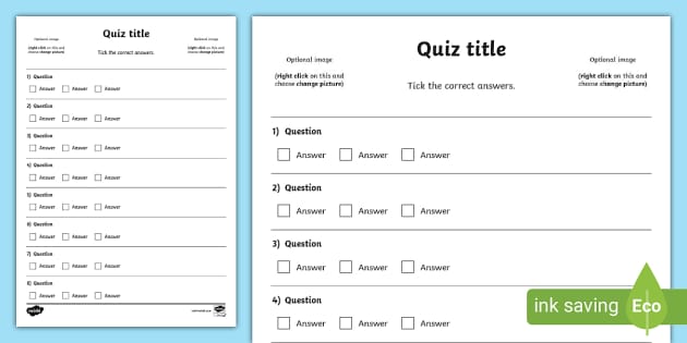 Editable Quiz Template | Easy Online Quiz Maker | Twinkl