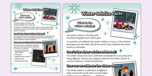 Winter Solstice Facts Poster (teacher Made) - Twinkl