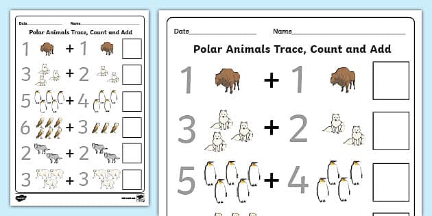 Arctic Animals Coloring Pages, Tracing Letters, Winter Unit, Kindergarten