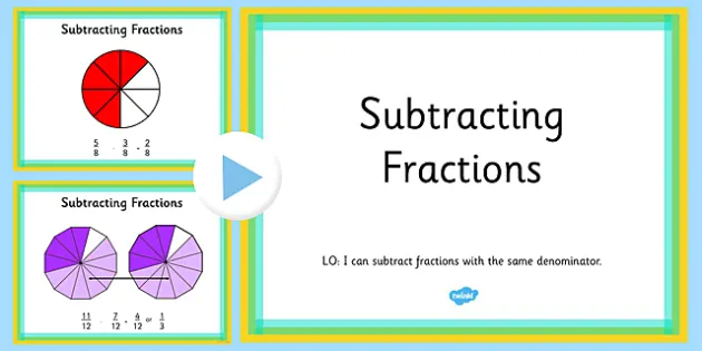 Teacher  Resources Subtracting Fractions Common Denominator I Have Who Has? 