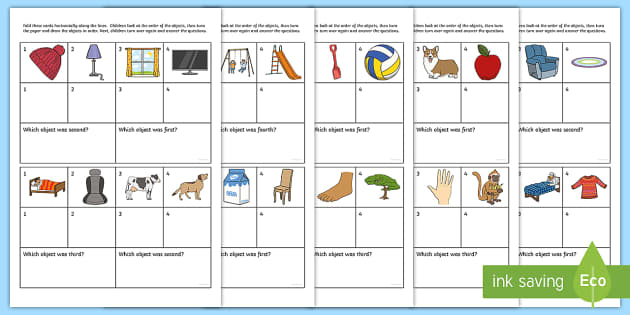 CfE Working Memory Order Of Objects Cards (Teacher-Made)
