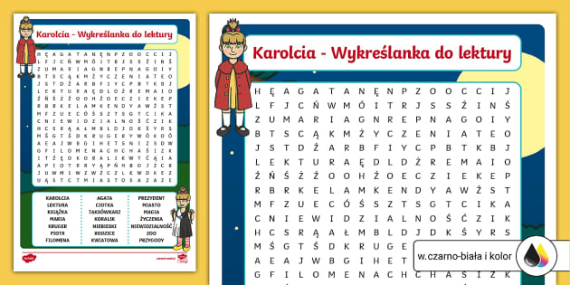 Karolcia Tekst Do Czytania Chomikuj Karolcia | Wykreślanka | Lektury szkolne (Teacher-Made)
