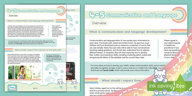 Age 4-5 Communication and Language Twinkl Tots Overview