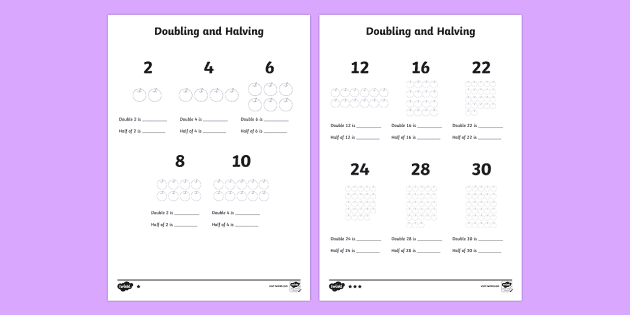 ks1 doubling and halving worksheet primary resources