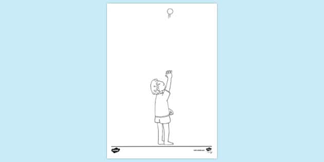FREE! - Child Throwing Ball Too High To Catch Colouring Sheet