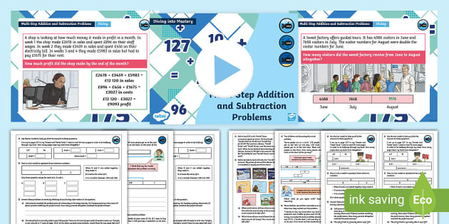 👉 Supports White Rose Y5 Multi Step Add And Subtract Problems 2539