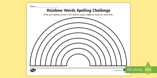 Rainbow Spelling Worksheet (teacher made) Twinkl