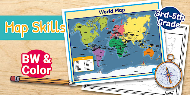 World Map Poster for 3rd-5th Grade (Teacher-Made) - Twinkl