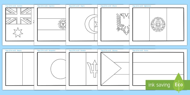 FREE! Flags of the World Colouring Sheets flag, country, countries