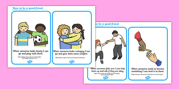 How To Be a Good Friend Cards Romanian Translation - Twinkl