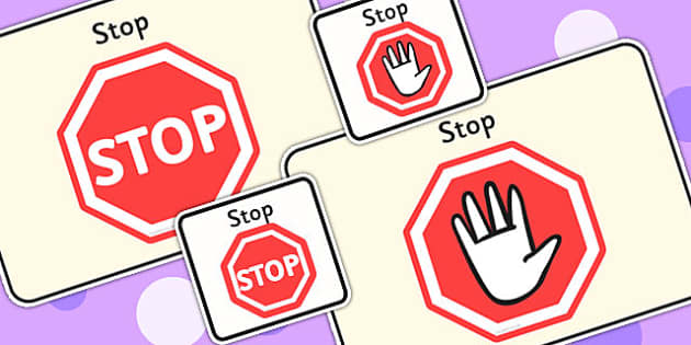 Stop Visual Support Cards - learning support, visual aids, SEN
