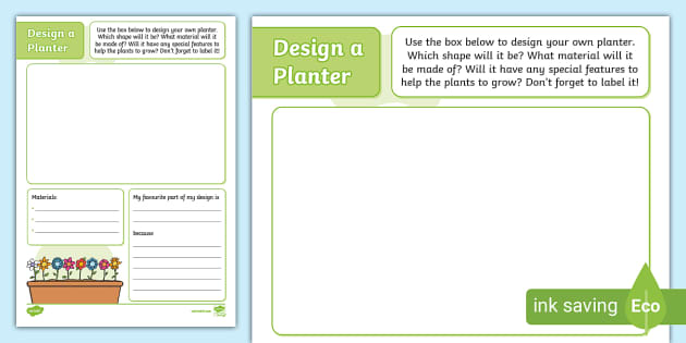 Design Your Own Planter Activity Sheet (teacher made)