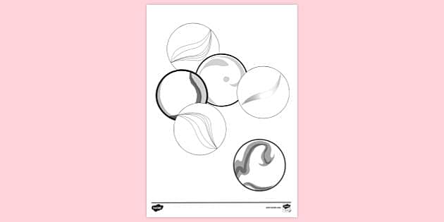 FREE! - Marbles Colouring Sheet | Colouring Sheet - Twinkl