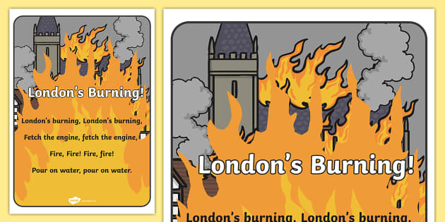 Londons Burning Nursery Rhyme Display Poster (Teacher-Made)