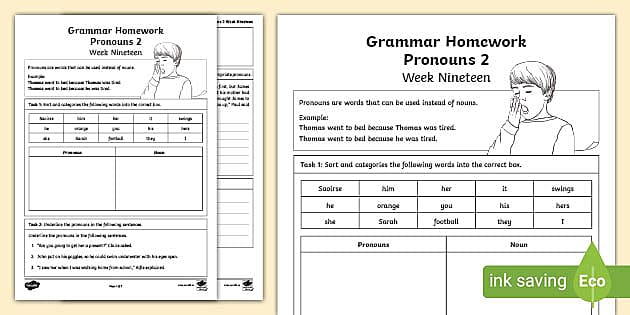 grammar homework year 3