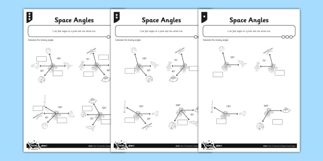 Find Missing Angles up to 360 Degrees Differentiated Maths Worksheet