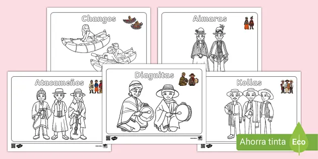 Hojas Para Colorear Pueblos Originarios De Chile Zona Norte
