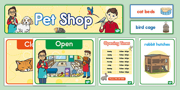 Pet Shop Dramatic Play Pack Role Play teacher made