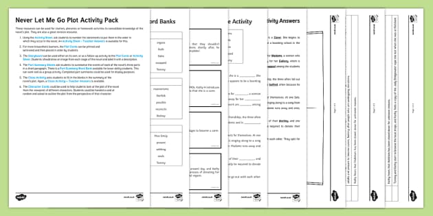 GCSE Never Let Me Go Plot Activity Pack - Twinkl