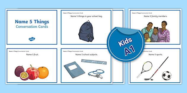 FREE! - ESL 'Name 5 Things' Speaking Game (teacher made)