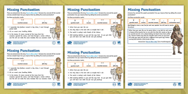 punctuating direct speech worksheet