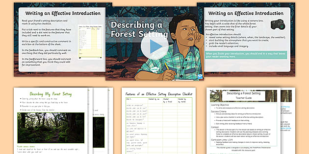 new-zealand-literacy-years-7-8-describing-a-forest-setting-lesson-pack