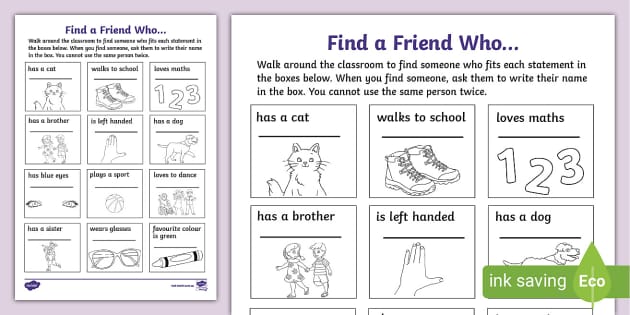Find a Friend (teacher made) - Twinkl