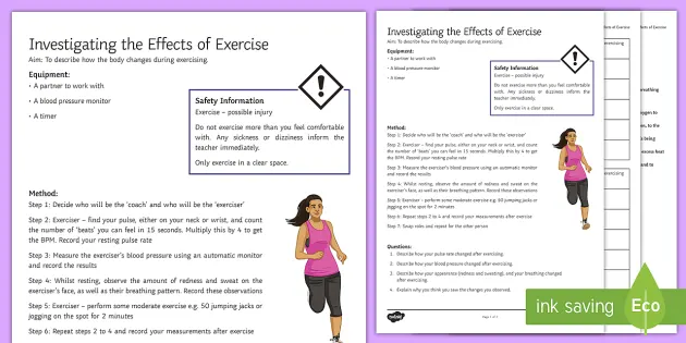 Importance of Exercise Worksheet / Worksheet (teacher made)