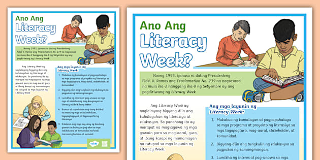 Ano ang Literacy Week? Poster | Philippines | Twinkl