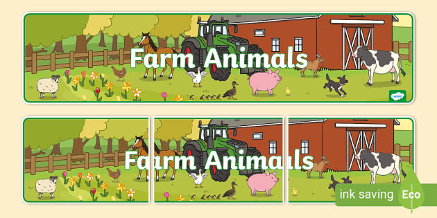 Farm Animals Display Banner (teacher made) - Twinkl