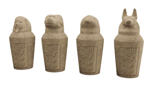 FREE! - Canopic Jars Augmented Reality (AR) Quick Look Model Educational