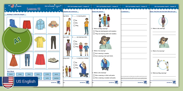 ESL Curriculum (US-English) Level 2, Lesson 11 Worksheet