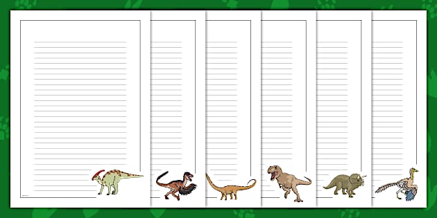 Realistic Dinosaurs Page Borders - Larger Images