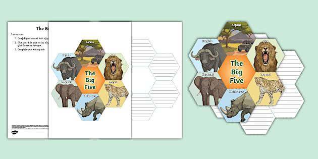 The Big Five Hexagonal Writing Template - Twinkl