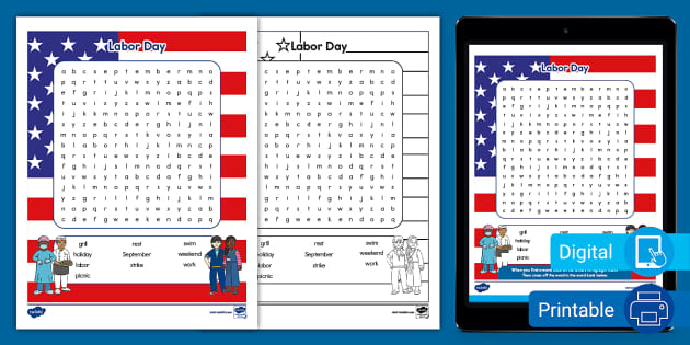 labor-day-word-search-teacher-made-twinkl for Free Printable Labor Day Word Search Labor Day Word Search (Teacher-Made) - Twinkl for Free Printable Labor Day Word Search