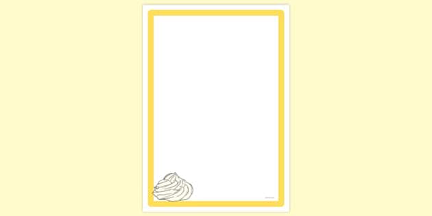 FREE! - Simple Blank Whipped Cream Page Border | Twinkl Page Borders