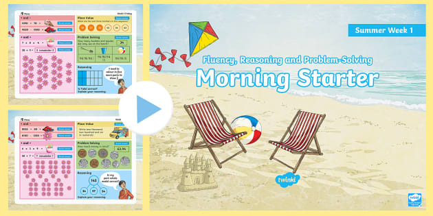 Year 4 Maths Summer Morning Starter PowerPoint 1 - Twinkl