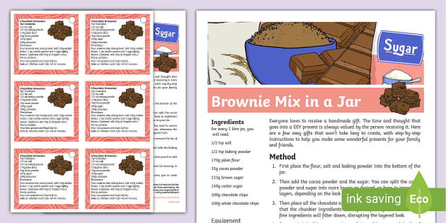 DIY Gifts Brownie Mix in a Jar Recipe (teacher made)