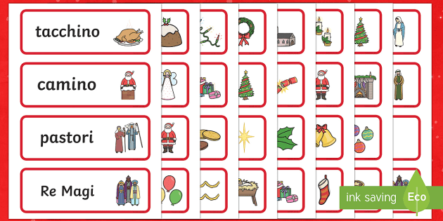 Vocabolario di Natale / Christmas vocabulary Flashcard (Italian) (+ Digital  TpT)