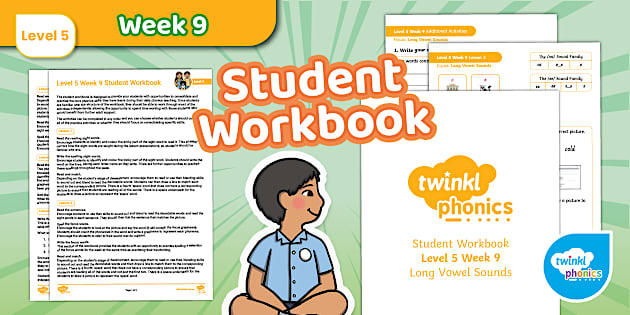 Twinkl Phonics Long Vowel Sounds - Level 5 Week 9 Workbook