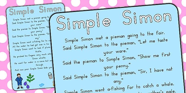 Simple Simon (nursery rhyme) - Wikipedia