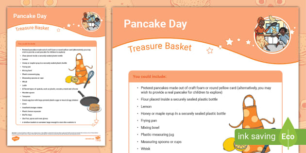 Pancake Day Treasure Basket Ideas, Sensory