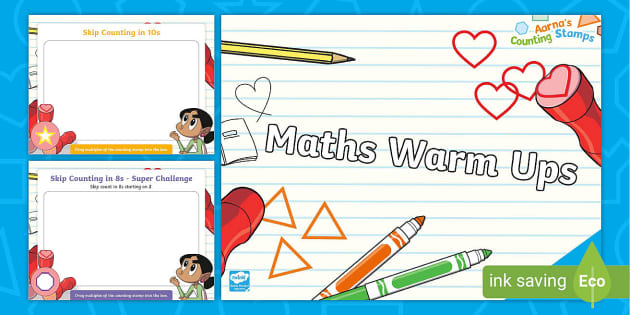 Aarna's Counting Stamps - Maths Warm Ups PowerPoint - Twinkl